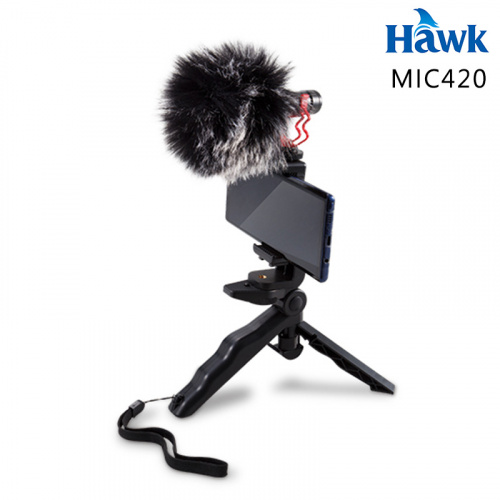Esense 逸盛 Hawk MIC420 指向性兔毛 防風 麥克風 03-MIC420BK