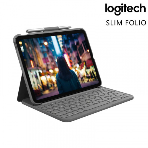 LOGITECH 羅技 SLIM FOLIO 輕薄鍵盤保護套 IPAD 10代專用