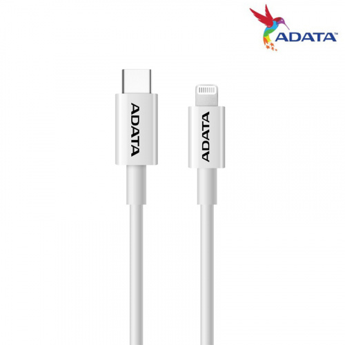 ADATA 威剛 MFI認證 USB-C to Lightning 30W 1M 快充充電線 傳輸線 白色