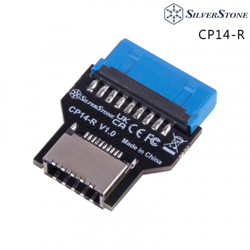 SILVERSTONE 銀欣 CP14-R 直出式 USB 3.0 內接式 19-pin 轉 USB 3.1 / 3.2 Type-C 20-pin Key A 轉接器 SST-CP14-R