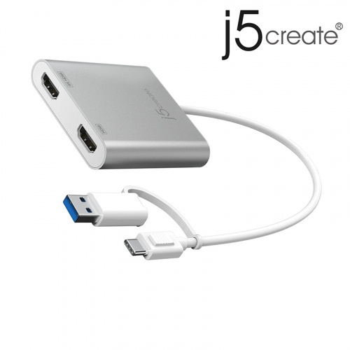 j5 create 凱捷 JCA365 USB-C to 雙HDMI轉接頭