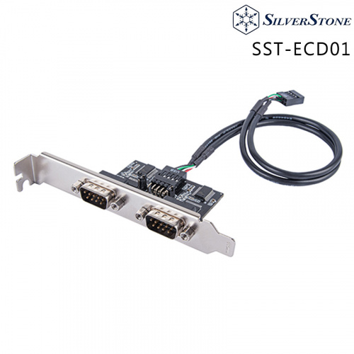 SILVERSTONE 銀欣 ECD01 內接 USB 2.0 轉 雙埠 RS232 擴充卡 SST-ECD01
