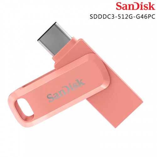 SANDISK SDDDC3 Ultra Go USB Type-C 512GB 雙用隨身碟 蜜桃粉 SDDDC3-512G-G46PC