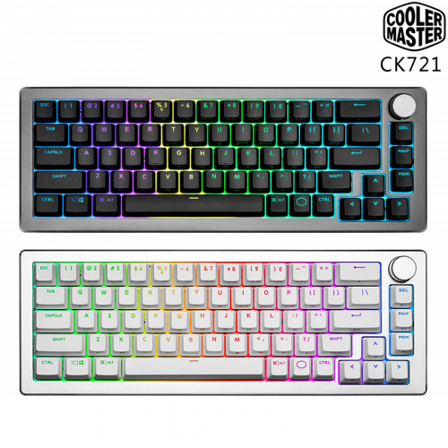 CoolerMaster 酷碼 CK721 三模 無線 中文 RGB背光 65% 無線三模 機械式 鍵盤 附贈手靠軟墊 (太空灰/銀白) 青軸 紅軸 茶軸