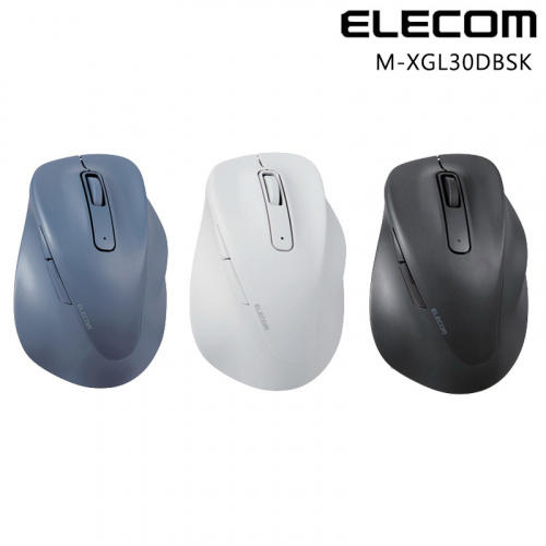 ELECOM EX-G 人體工學 無線靜音滑鼠 L尺寸 M-XGL30DBSK 黑/藍/白色