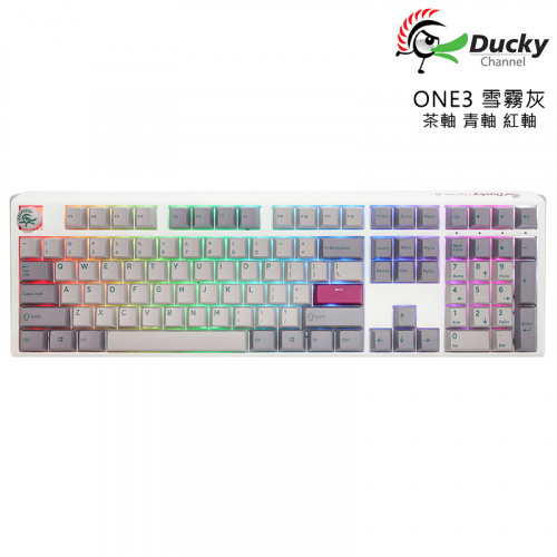 DUCKY 創傑 DKON2108ST ONE3 雪霧灰 中文 RGB 二色 茶軸 青軸 紅軸 機械鍵盤