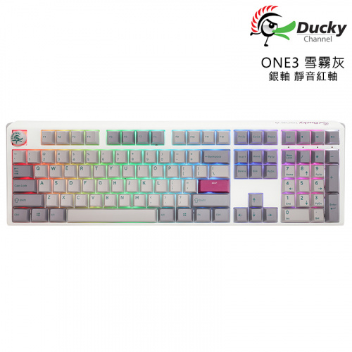DUCKY 創傑 DKON2108ST ONE3 雪霧灰 中文 RGB 二色 銀軸 靜音紅軸 機械鍵盤