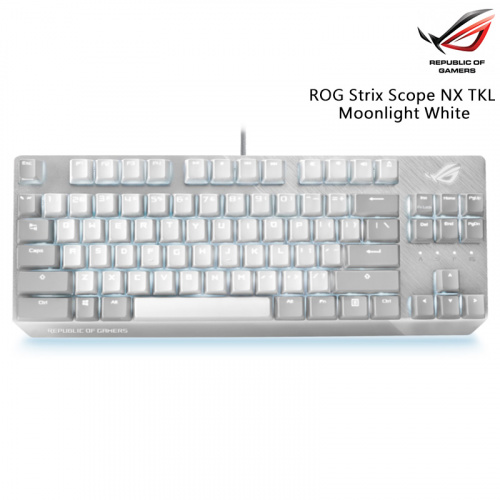 ASUS 華碩 ROG Strix Scope NX TKL 80% 月光白Moonlight White 機械式鍵盤 中文 青/紅軸