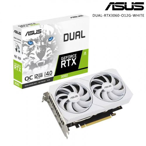 ASUS 華碩 Dual GeForce RTX 3060 White OC Edition 12GB GDDR6 顯示卡 白色