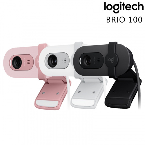 LOGITECH 羅技 BRIO 100 Full HD 網路攝影機 石墨黑 珍珠白 玫瑰粉
