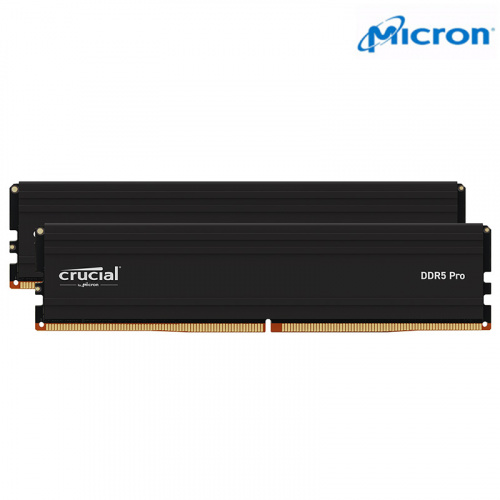 Micron美光 Crucial PRO 24Gx2 DDR5-6000 記憶體 雙通道 CL48 黑色散熱片