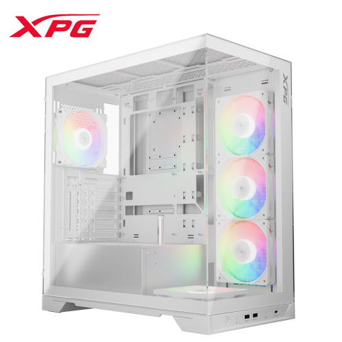 XPG 威剛 INVADER X 海景房(W) 背插式 / 雙玻璃 / (ARGB 風扇x5) ATX 電腦機殼