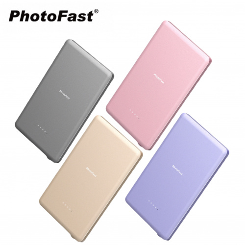 PhotoFast Mag Slim 5000mAh 超薄磁吸無線行動電源 (TYPE-C*1進出) 四色
