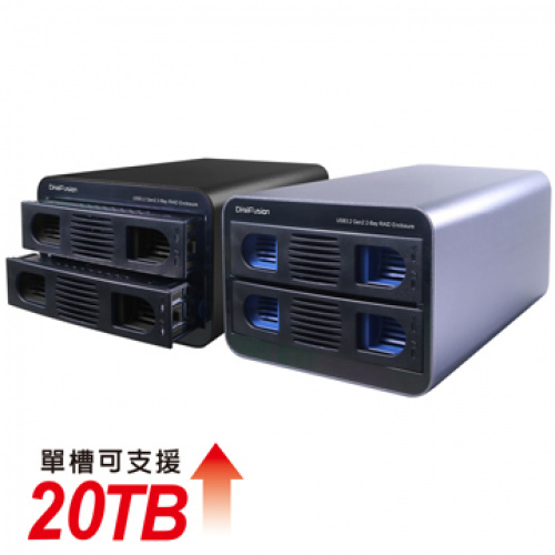 DigFusion伽利略 35D-U322RMS USB3.2 Gen2 2層RAID 迷你抽取式鋁合金外接盒(黑)