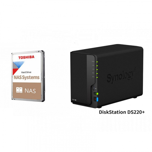 【NAS+東芝 N300 4TBx2,不含組裝】Synology DS220+ 儲存伺服器