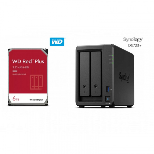 【NAS+WD 紅標Plus 6TBx2,不含組裝】Synology DS723+ 網路儲存伺服器