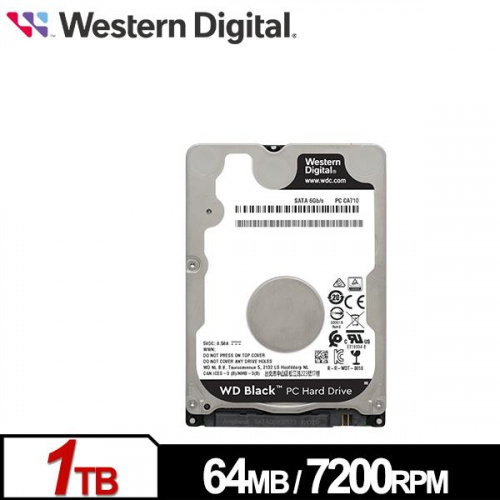 WD 黑標 1TB 2.5吋 HDD硬碟 7200轉 7mm厚度 五年保固 WD10SPSX