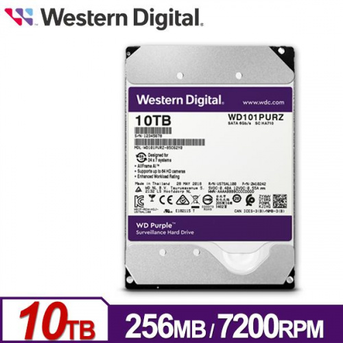 WD 紫標PRO 監控級 10TB 3.5吋 HDD硬碟 7200轉 五年保固 WD101PURP