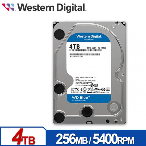 WD 藍標 4TB 3.5吋 HDD硬碟 5400轉 三年保固 WD40EZAX