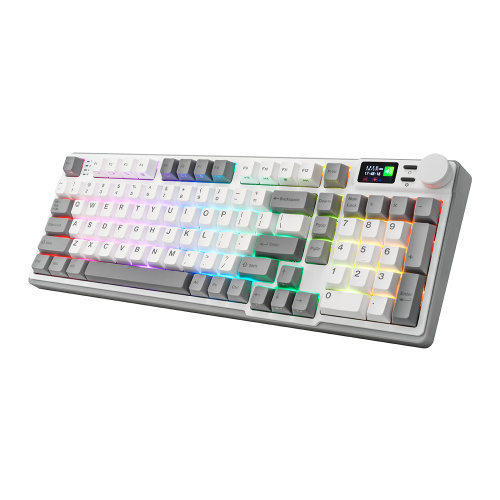 IROCKS 艾芮克 K85R 冰晶白 機械式鍵盤.熱插拔軸.RGB背光 莓紅軸/奶茶軸