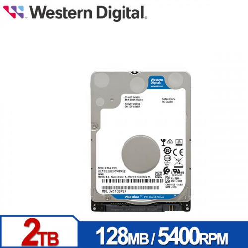 WD 藍標 2TB 2.5吋 HDD硬碟 5400轉 三年保固 WD20SPZX