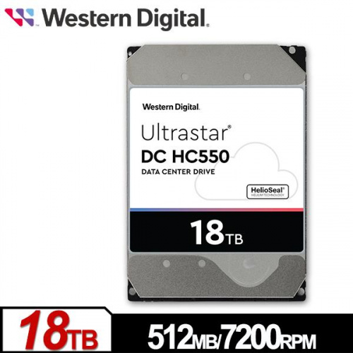 WD HC550 18TB 企業級 3.5吋 HDD硬碟 7200轉 五年保固 WUH721818ALE6L4