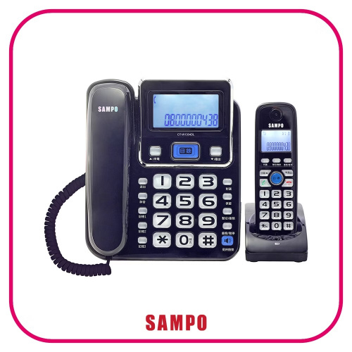 SAMPO聲寶2.4GHz高頻數位無線電話 CT-W1304DL 黑