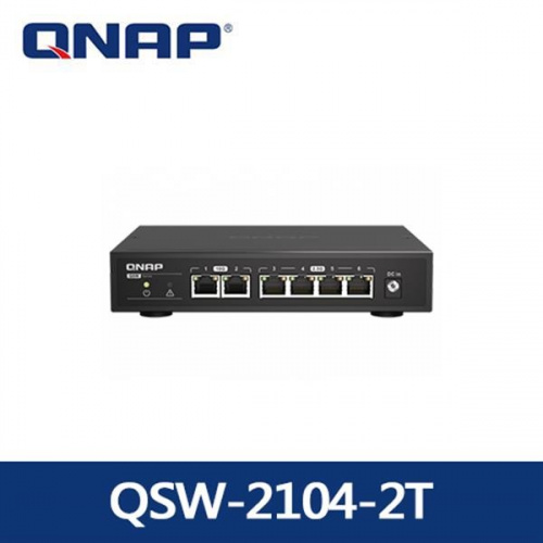 QNAP 威聯通 QSW-2104-2T 6埠 Multi-Gig 五速無網管型交換器【10GbE RJ45x2/2.5GbEx4】