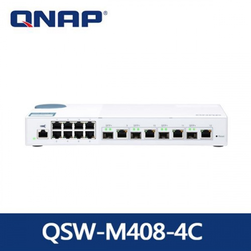 QNAP 威聯通 QSW-M408-4C 12埠L2 Web 管理型 10GbE 交換器