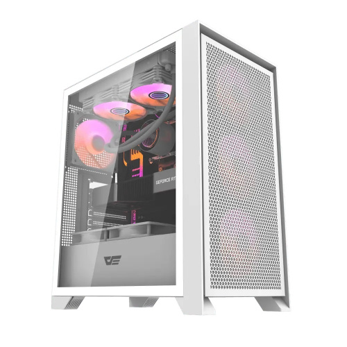 darkFlash 大飛 DRX70 Mesh 電腦機殼 白色<BR>【ATX/顯卡長35cm/CPU高18cm/預裝ARGB風扇x4/TYPE-C】