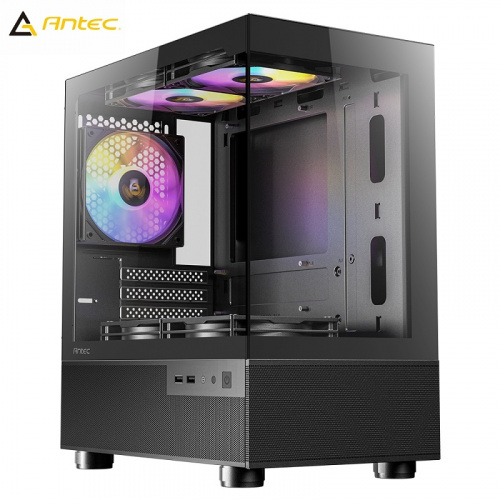 Antec 安鈦克 CX200M RGB(B) 全景式電腦機殼 黑色<BR>【M-ATX/顯卡長33cm/CPU高18.5cm/預裝定光風扇x5】
