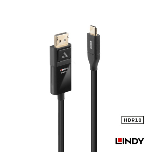 LINDY 林帝 43303 主動式USB3.1 TYPE-C TO DISPLAYPORT HDR轉接線 3M